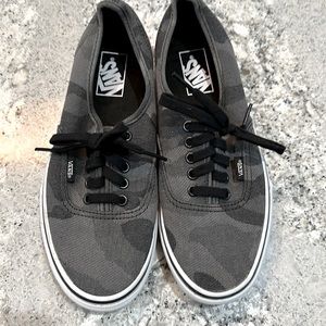 Vans authentic sneakers. Grey camo color. Size 8.5. Never worn